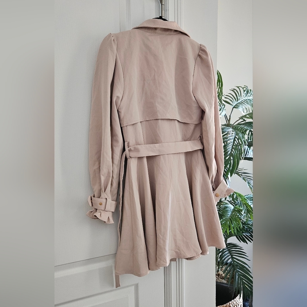 Fashion Nova Taupe Trench Coat - Picture 2 of 5